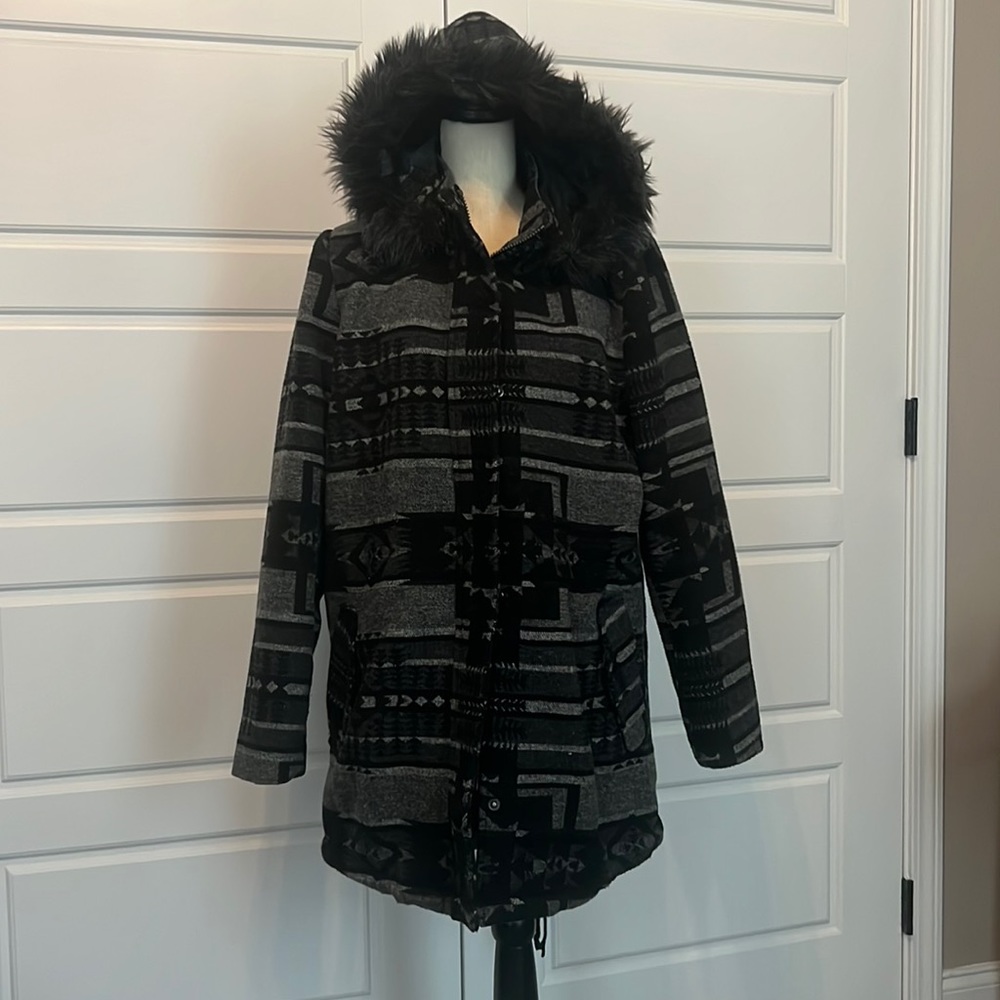 Aztec print coat SIZE LARGE